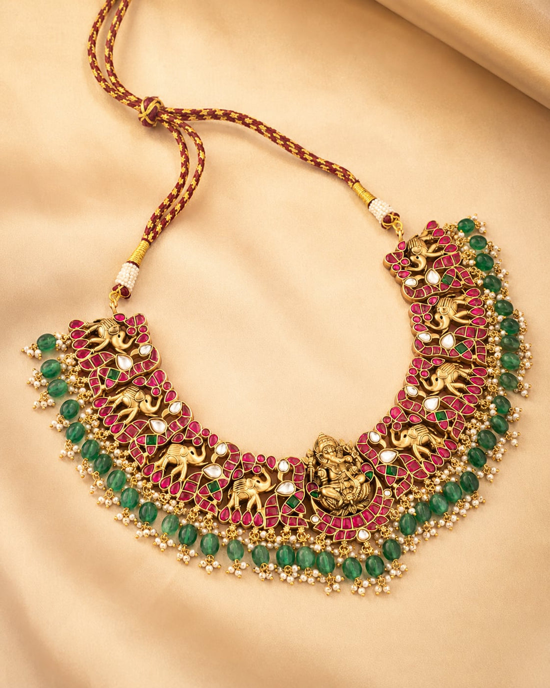 FeelOri real kempu jadau necklace for pattu sarees and South Indian festive styling