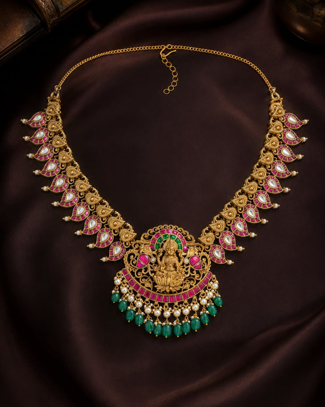 FeelOri real kempu jadau necklace for pattu sarees and South Indian festive styling