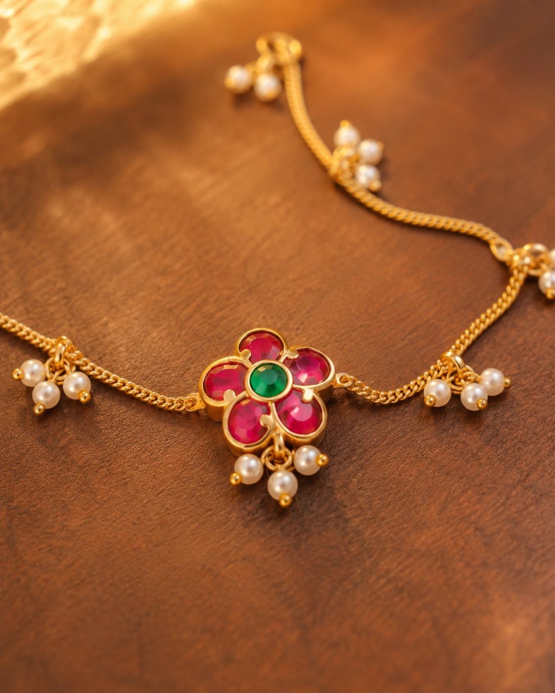 FeelOri real kempu jadau payal gold-polished detail