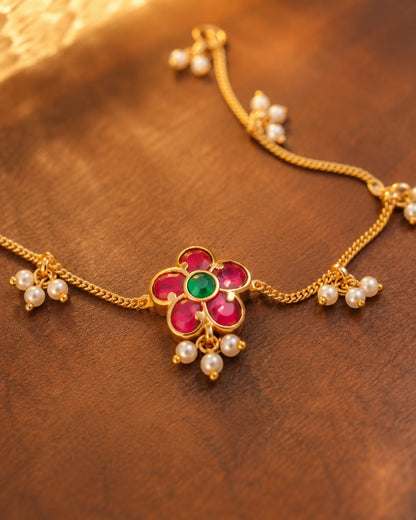 FeelOri real kempu jadau payal gold-polished detail