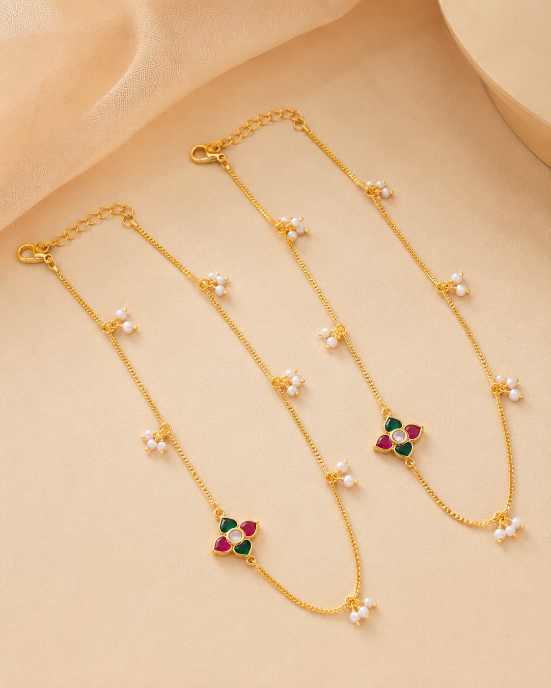 FeelOri jadau kundan payal anklets for festive anklet styling