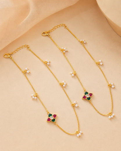 FeelOri jadau kundan payal anklets for festive anklet styling