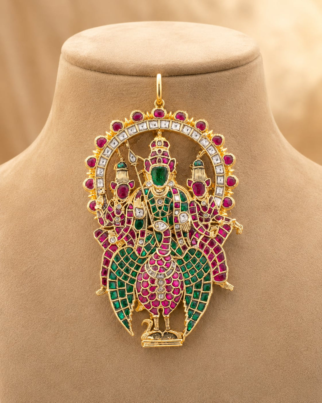 FeelOri real kempu jadau pendant on jewellery display