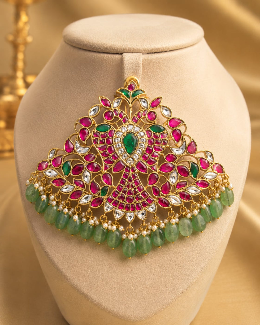 FeelOri real kempu jadau pendant on jewellery display