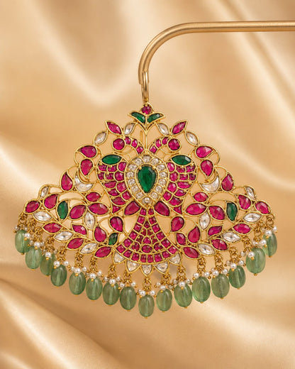FeelOri real kempu jadau pendant for pattu sarees and South Indian festive styling