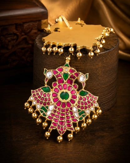 FeelOri jadau kundan pendant set for pattu sarees and South Indian festive styling