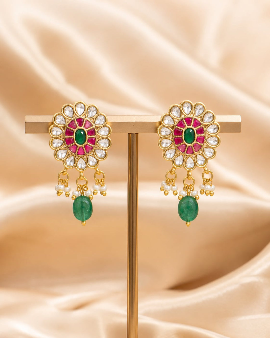 FeelOri real kempu jadau stud earrings for sarees, kurtas, and festive styling