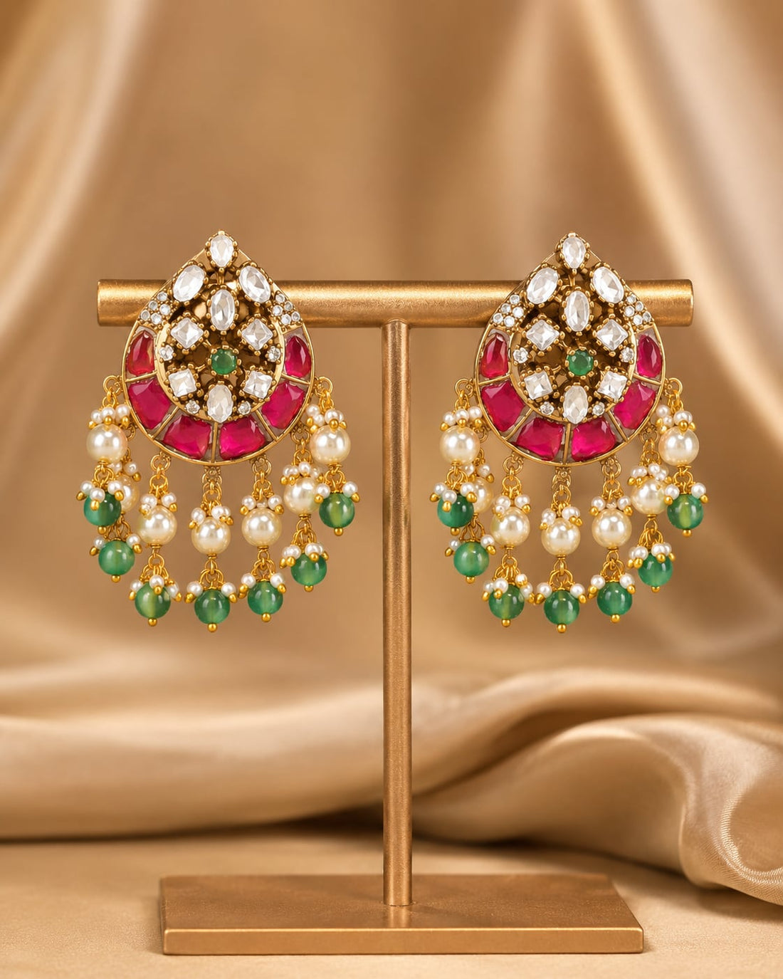 FeelOri real kempu jadau stud earrings for sarees, kurtas, and festive styling