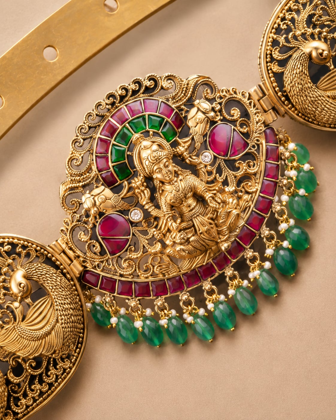FeelOri real kempu jadau vadanam gold-polished detail