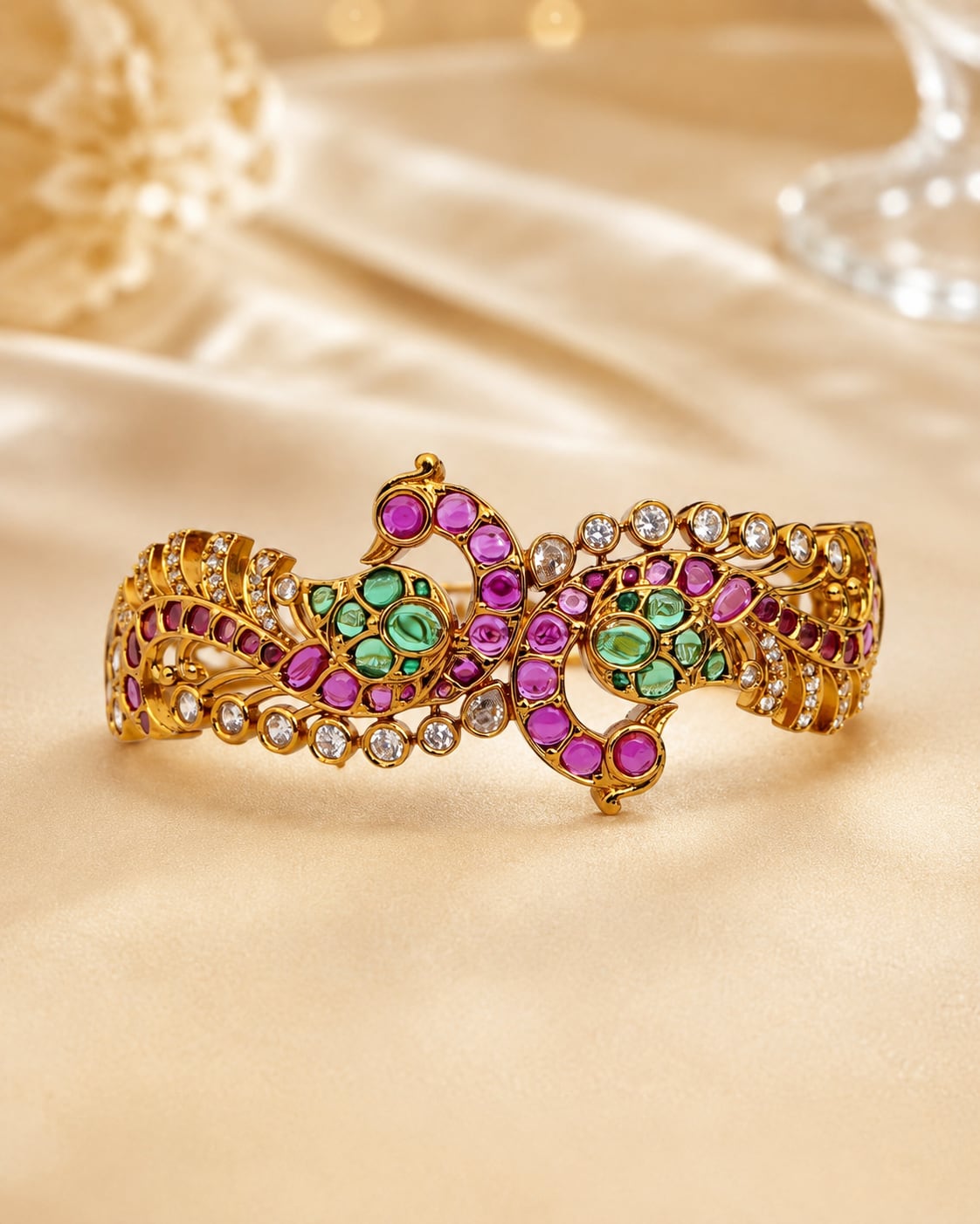 FeelOri ruby-tone and emerald-tone bangles for festive stacking and Indian occasion wear