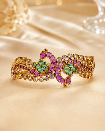 FeelOri ruby-tone and emerald-tone bangles for festive stacking and Indian occasion wear