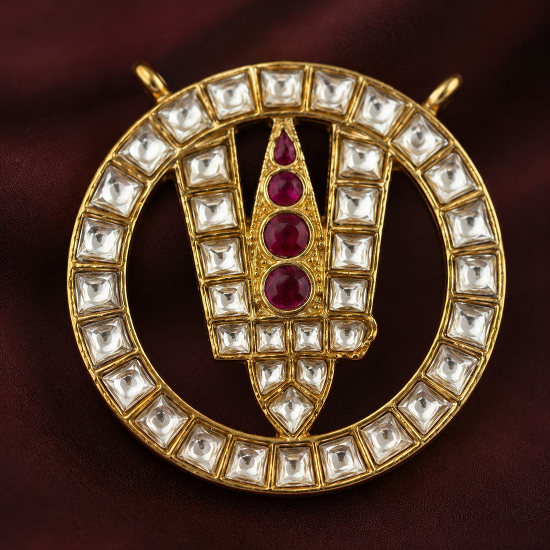FeelOri jadau kundan pendant pendant and gold-polished detail