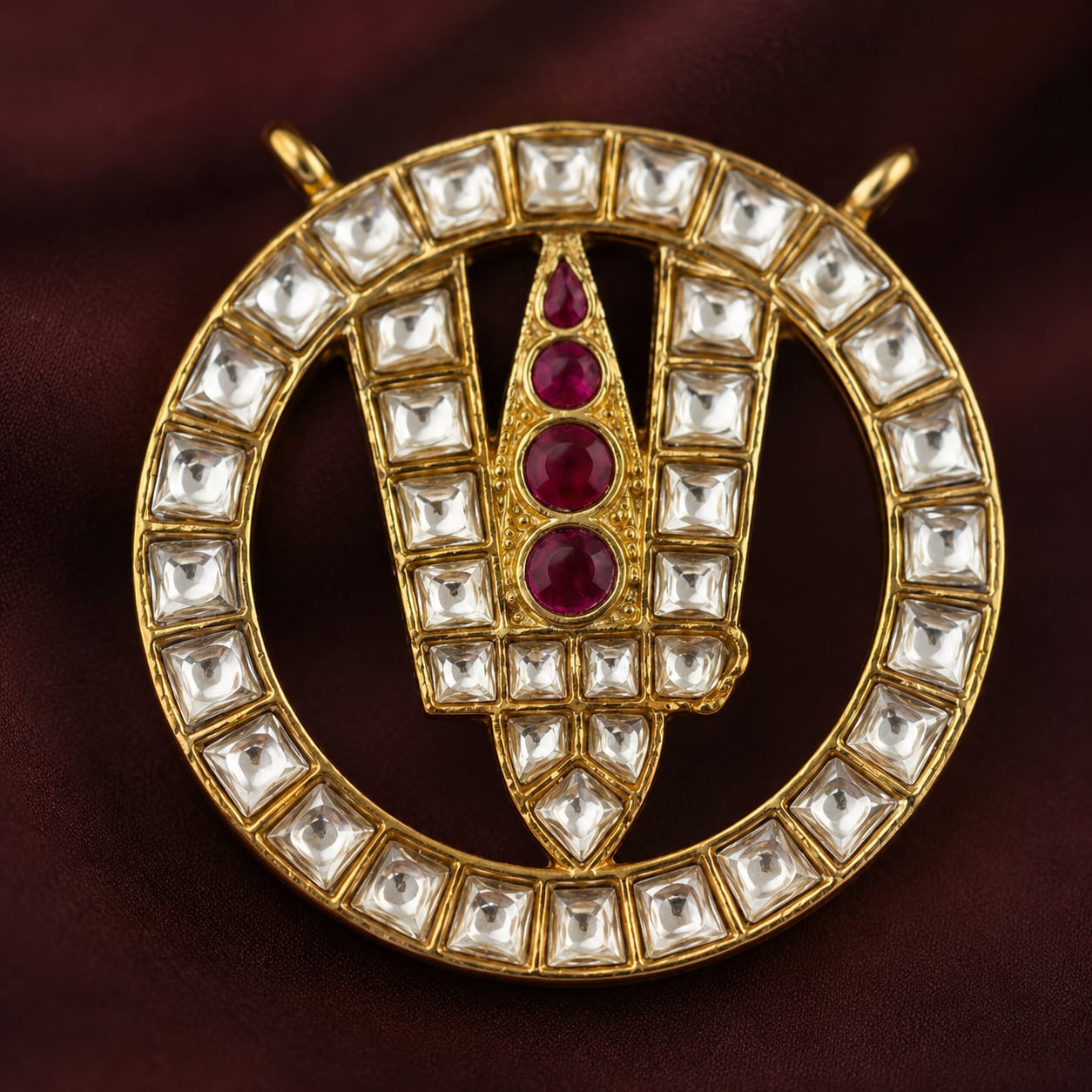 FeelOri jadau kundan pendant pendant and gold-polished detail
