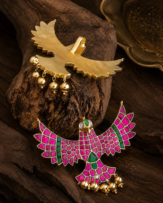 FeelOri jadau kundan Garuda Pathakam Layered-Wing Pendant - main product view