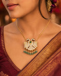 FeelOri Jadau Kundan Double Sided Gandaberunda Reversible Pendant