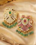 FeelOri Jadau Kundan Double Sided Gandaberunda Reversible Pendant