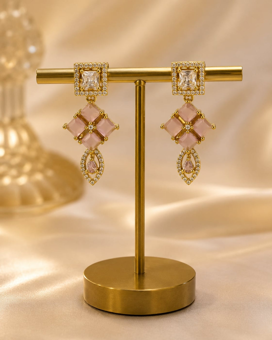 FeelOri white AD/CZ earrings on jewellery display