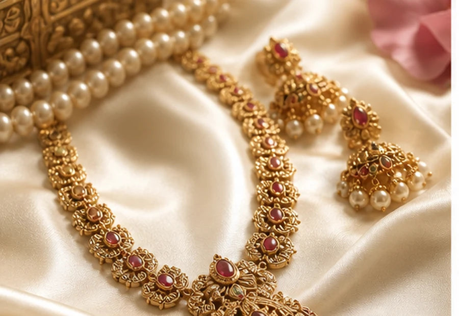 FeelOri heritage-inspired fashion jewellery on ivory silk